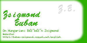 zsigmond buban business card